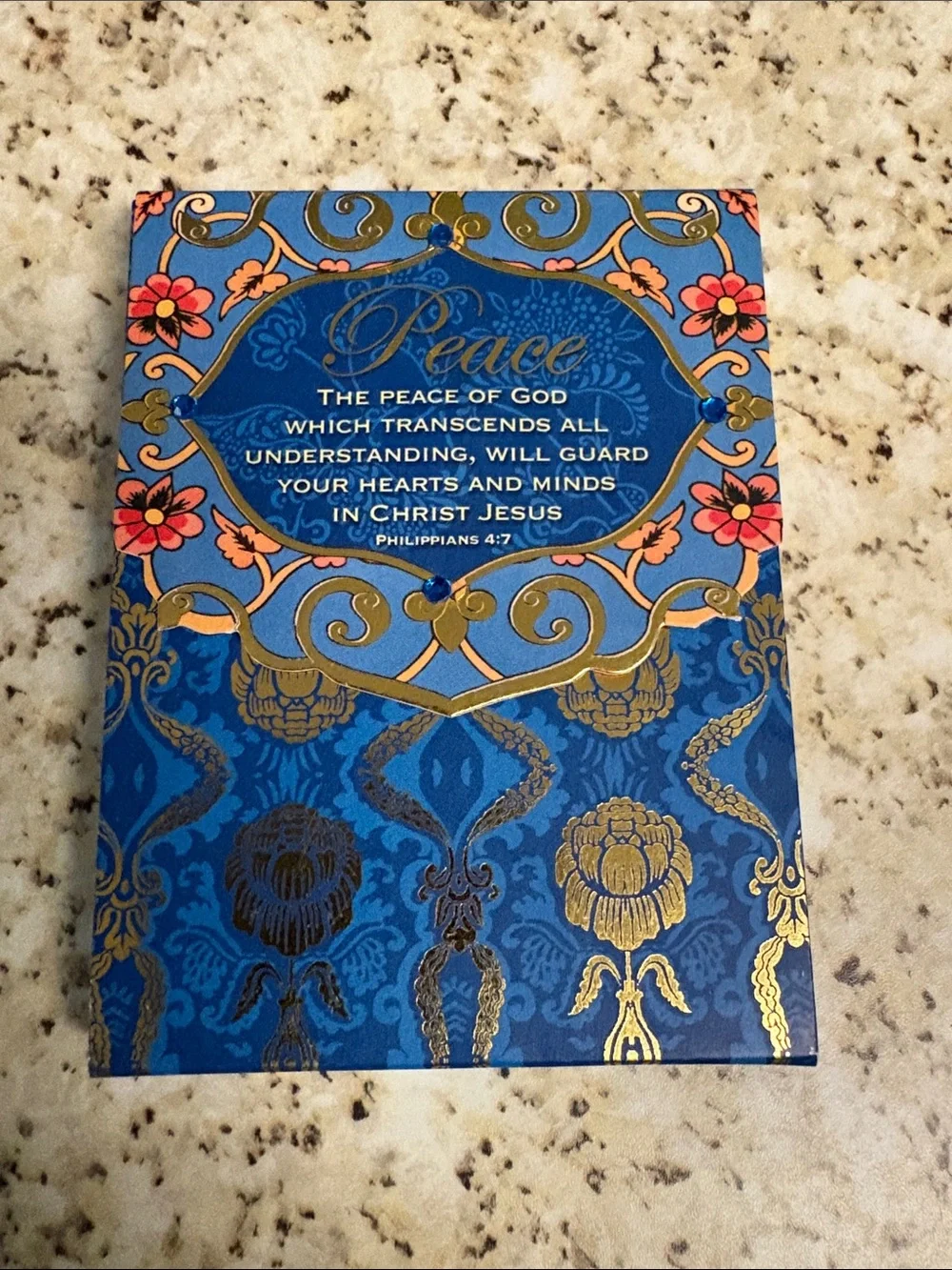Peace Decorative tablet - Blue and Gold